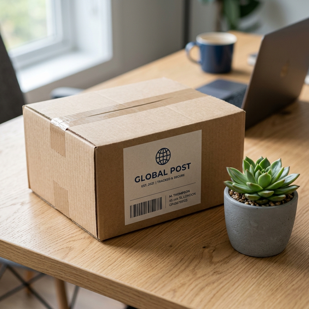 Discreet unmarked parcel shipment showing absolute privacy