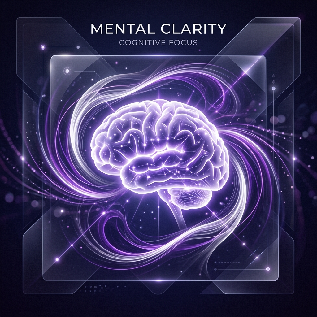 Aesthetic conceptual visual representing high cognitive focus, mental clarity, and ADHD wellness